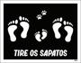 Imagem de Kit 3 Placas Tire Os Sapatos Preta Pegadas 36X46