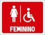 Imagem de Kit 3 Placas Vermelho Banheiro Feminino 36X46