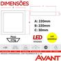 Imagem de Kit 3 Plafon Led Quadrado Sobrepor 18w Branco Quente 3000k