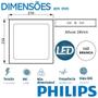 Imagem de Kit 3 Plafon Quadrado Sobrepor 18w Philips Luz Branca 6500K