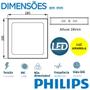 Imagem de Kit 3 Plafon Quadrado Sobrepor 24w Philips Luz Quente 3000K