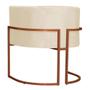 Imagem de Kit 3 Poltronas Decorativa Luana Base Bronze Veludo Bege - Montanaris Decor