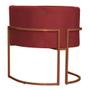 Imagem de Kit 3 Poltronas Decorativa Luana Base Bronze Veludo Vermelho - Montanaris Decor