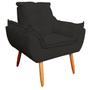 Imagem de Kit 3 Poltronas Decorativa Opala Sala de Estar Tecido Suede Preto Kimi Decor