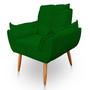 Imagem de Kit 3 Poltronas Decorativa Opala Sala de Estar Tecido Suede Verde Kimi Decor