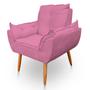 Imagem de Kit 3 Poltronas Decorativa Opala Sala de Estar Veludo Rosa Kimi Decor