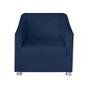 Imagem de Kit 3 Poltronas Decorativa para Sala de Estar 68cm Tilla Suede Azul Marinho - Mafer