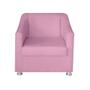 Imagem de Kit 3 Poltronas Decorativa para Sala de Estar 68cm Tilla Suede Rosa Bebê - Mafer