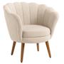 Kit 3 Poltronas Decorativas Pétala Sala de Estar Tecido Veludo Bege Kimi Decor Imagem de Kit 3 Poltronas Decorativas Pétala Sala de Estar Tecido Veludo Bege Kimi Decor