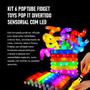 Imagem de Kit 3 Poptube Fidget Toys Pop It Divertido Sensorial Com Led