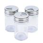 Imagem de Kit 3 Porta Condimento Aço Inox Potes De Vidro Tempero 100Ml