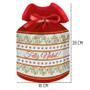 Imagem de Kit 3 Porta Panetone Tecido Com Fita Enfeite Natal Decoração