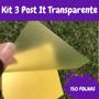 Imagem de Kit 3 Post It Transparente Adesivo À Prova D'Água - Amarelo