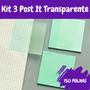 Imagem de Kit 3 Post It Transparente Adesivo À Prova D'Água - Verde