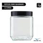Imagem de Kit 3 Pote 1,2L Recipiente Vidro Quadrado Invicta Preto