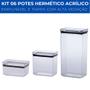 Imagem de Kit 3 Pote Hermético Retangular Lumini 580ml /1300ml /2600ml