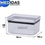 Imagem de Kit 3 Pote Hermético Retangular Lumini 580ml /1300ml /2600ml