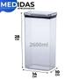 Imagem de Kit 3 Pote Hermético Retangular Lumini 580ml /1300ml /2600ml
