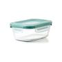 Imagem de Kit 3 Pote Hermético Retangular Marmita Fit 640ml Vidro Resistente Design Elegante Empilhável