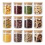 Imagem de Kit 3 Pote Porta Condimentos Mantimentos Design Elegante Tampa De Bambu Hermético 900ml