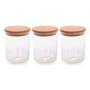 Imagem de Kit 3 Pote Porta Condimentos Mantimentos Design Elegante Tampa De Bambu Hermético 900ml