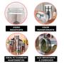 Imagem de Kit 3 Pote Porta Mantimento em Inox com Visor de Vidro Em Casa Tem 600ml