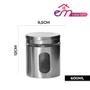 Imagem de Kit 3 Pote Porta Mantimento em Inox com Visor de Vidro Em Casa Tem 600ml