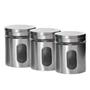 Imagem de Kit 3 Pote Porta Mantimento em Inox com Visor de Vidro Em Casa Tem 600ml