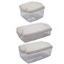 Imagem de Kit 3 Pote Porta Mantimentos Hermético Resistente Marmita Fitness Freezer Microondas