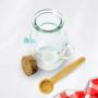 Imagem de Kit 3 Pote Porta Tempero Redondo Vidro com Colher de Bambu e Tampa Rolha 100ml