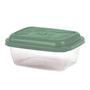 Imagem de Kit 3 Pote Retangular Plástico Com Tampa 400Ml 800Ml 1,5Lt