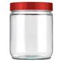 Imagem de Kit 3 Potes 750ml Recipiente Vidro Redondo Invicta Vermelho