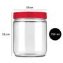 Imagem de Kit 3 Potes 750ml Recipiente Vidro Redondo Invicta Vermelho