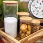 Imagem de Kit 3 Potes Borossilicato Hermético Bambu 1800ml