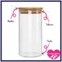 Imagem de Kit 3 Potes Borossilicato Hermético Tampa Bambu 1100ml Class