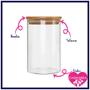 Imagem de Kit 3 Potes Borossilicato Hermético Tampa Bambu 450ml Class