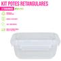 Imagem de Kit 3 Potes C/ Tampa 400/800/1400ml Transparente Geladeira Comida Armazenamento Cozinha Micro-ondas Alimento - Rischioto