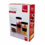 Imagem de Kit 3 Potes Com Lousa Preta + 3 Potes Aço Inox Mantimentos