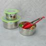 Imagem de Kit 3 Potes de Aço Inox com tampa Unyhome