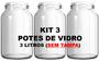Imagem de kit 3 potes de vidro com capacidade de 3 litro - sem tampa