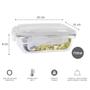 Imagem de Kit 3 Potes de Vidro Marmita Fit Tampa Plastica 4 Travas 1040ml