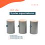 Imagem de Kit 3 potes dolomita com tampa de bambu zig zag 1,5L - Oikos
