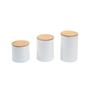 Imagem de Kit 3 Potes Dolomita com Tampa de Bambu Zig Zag 900ml, 1,2l E 1,5l - Oikos