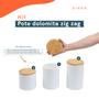 Imagem de Kit 3 Potes Dolomita com Tampa de Bambu Zig Zag 900ml, 1,2l E 1,5l - Oikos