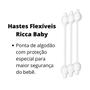 Imagem de Kit 3 Potes Hastes Flexíveis de Segurança Cotton Line Kit 135 Unidades Safety Care Baby Cotonete  Algodão Antigerme