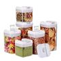 Imagem de Kit 3 Potes Hermético Para Mantimentos Condimentos Alimentos Plástico Jogo Organizador Coza