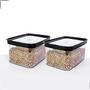 Imagem de kit 3 potes herméticos acrílico mantimento ideal para arroz feijão