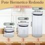 Imagem de Kit 3 Potes Herméticos Paramount de Acrílico Redondo 480ml 1000ml e 2200ml