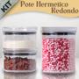 Imagem de Kit 3 Potes Herméticos Redondos 480ml e 1000ml Paramount