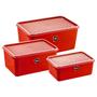 Imagem de Kit 3 Potes Multiuso Organizador 1l 2l 3l Com Tampa Uz